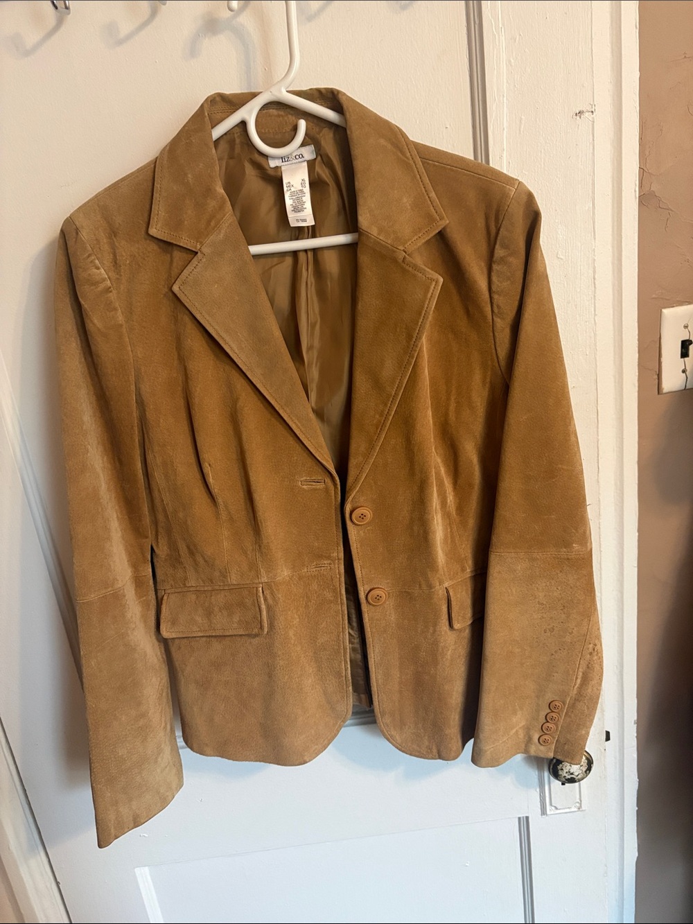 liz & co. Tan Suede Blazer Jacket